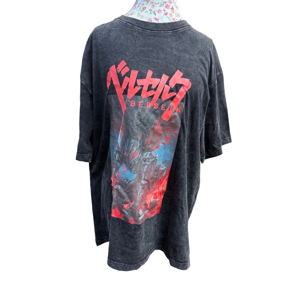y2k top men 90s vintage berserk anime grapic shirt 2 xl black red anime